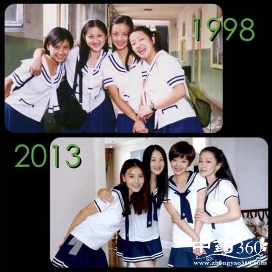 高圆圆校服趴扮少女 如此保养你也不老!