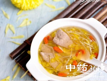 明目护肝食谱菊花猪肝汤