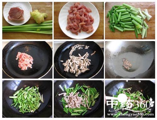 芹菜炒猪肉的做法