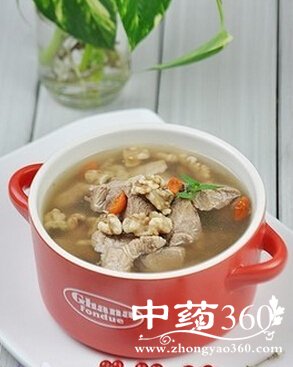 冬季养生粥,核桃羊肉粥可御寒